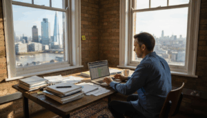 Business owner doing keyword research in London